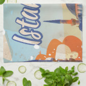 イスタンブールヴィンテージ旅行ポスター キッチンタオル (折り畳み)