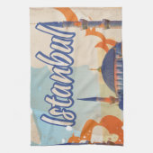 イスタンブールヴィンテージ旅行ポスター キッチンタオル (縦)