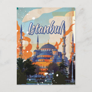 イスタンブールヴィンテージ旅行ポスター ポストカード