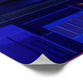 イスタンブール幾何学的サンセットカラフル- Cityscape Art ポスター (角)