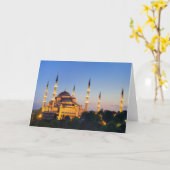 イスタンブール-サルタンのアーメドのモスクの挨拶状 カード (黄色い花)