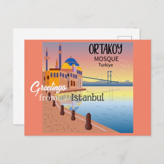 イスタンブール・トルコからの挨拶 ポストカード (正面/裏面)