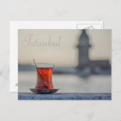 イスタンブール – トルコ茶のポストカード ポストカード (正面/裏面)