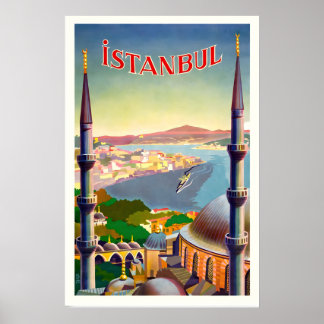 イスタンブール トルコ アジア 世界 旅行 ヴィンテージ 旅行 ポスター