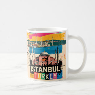 イスタンブール トルコ アヤソフィア レトロ ポップアート 旅行 コーヒーマグカップ
