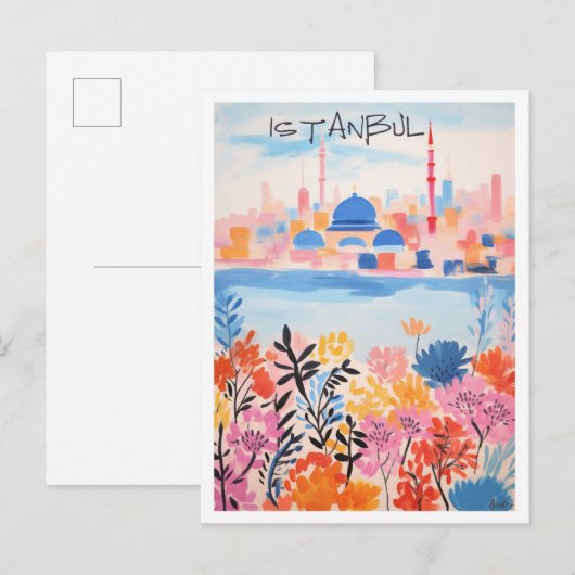イスタンブール トルコ アート 旅行 ポストカード (正面/裏面)