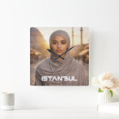 イスタンブール - トルコ スクエア壁時計 (ホーム)