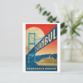 イスタンブール、トルコ、ボスポラス橋、観光客巡洋艦 ポストカード