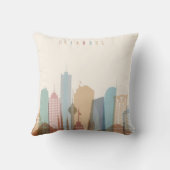 イスタンブール、トルコ|都市スカイライン クッション (裏面)