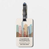 イスタンブール、トルコ|都市スカイライン ラゲッジタグ (裏面縦)