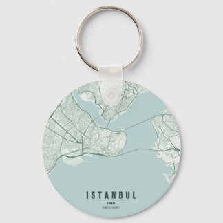 イスタンブール トルコ 都市地図とカスタムテキスト キーホルダー