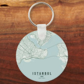 イスタンブール トルコ 都市地図とカスタムテキスト キーホルダー (正面)