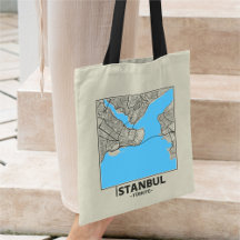 イスタンブール トルコ 都市地図 トートバッグ