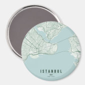 イスタンブール トルコ 都市地図 ミニマル デザイン マグネット (正面/裏面)