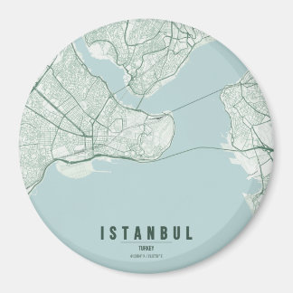 イスタンブール トルコ 都市地図 ミニマル デザイン マグネット