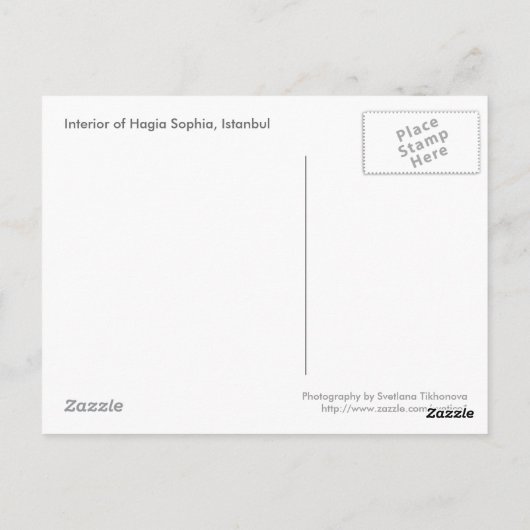イスタンブール,ハギアソフィア ポストカード (裏面)
