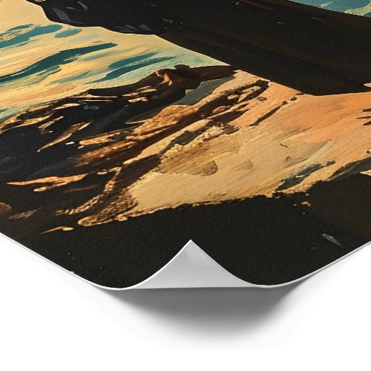 イスタンブール:ブルーモスク&ボスポラスヴィンテージポストカード ポスター (角)