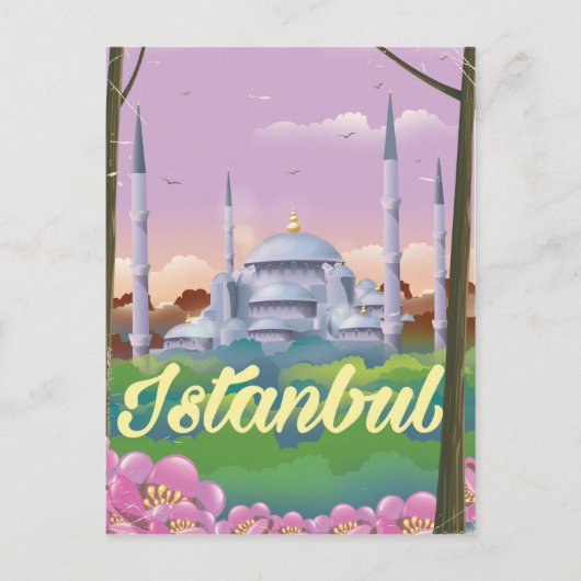 イスタンブール ブルーモスク 旅行ポスター ポストカード (正面)
