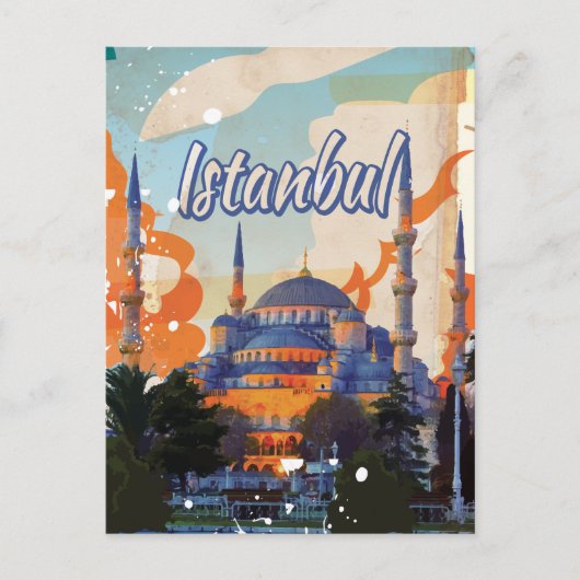 イスタンブール ヴィンテージ トラベル ポスター ポストカード (正面)