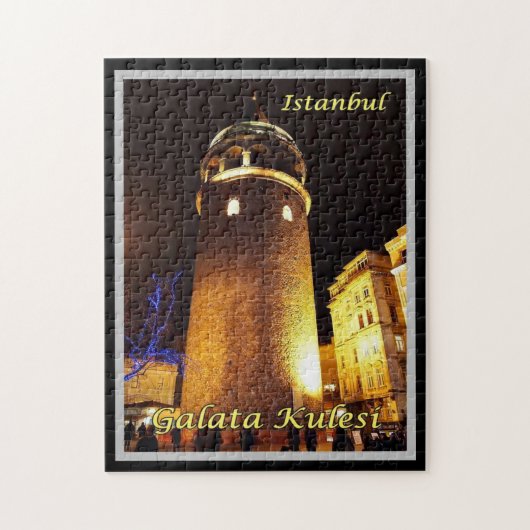イスタンブール – Galata Kulesi at Night – トルコ – ジグソーパズル (縦)
