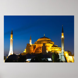 イスタンブール – Hagia Sophia at twilight Poster ポスター
