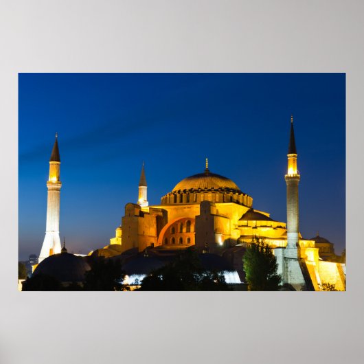 イスタンブール – Hagia Sophia at twilight Poster ポスター (正面)
