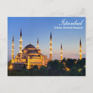 イスタンブール – Sultan Ahmed Mosqueの夜のポストカード ポストカード