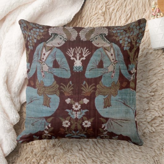 イスファハンのスタイルのパネル、ペルシャ語、17世紀(絹) クッション (ブランケット)