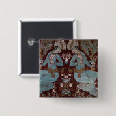 イスファハンのスタイルのパネル、ペルシャ語、17世紀(絹) 缶バッジ (正面&裏面)