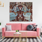 イスファハンスタイルパネル、ペルシャ、17世紀(絹) キャンバスプリント (インサイチュ (リビング))