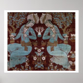 イスファハンスタイルパネル、ペルシャ、17世紀(絹) ポスター (正面)