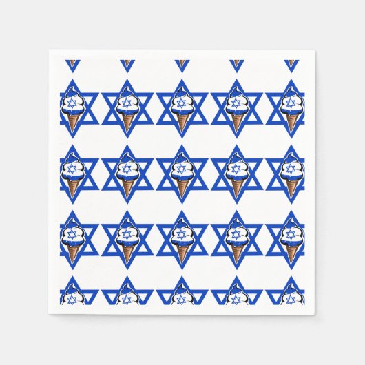 イスラエおもしろいル国旗のアイスクリーム スタンダードカクテルナプキン (正面)