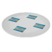 イスラエお洒落ル国旗の丼と花とハート カッティングボード (角)