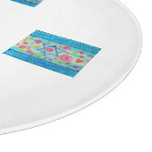 イスラエお洒落ル国旗の丼と花とハート カッティングボード (角)