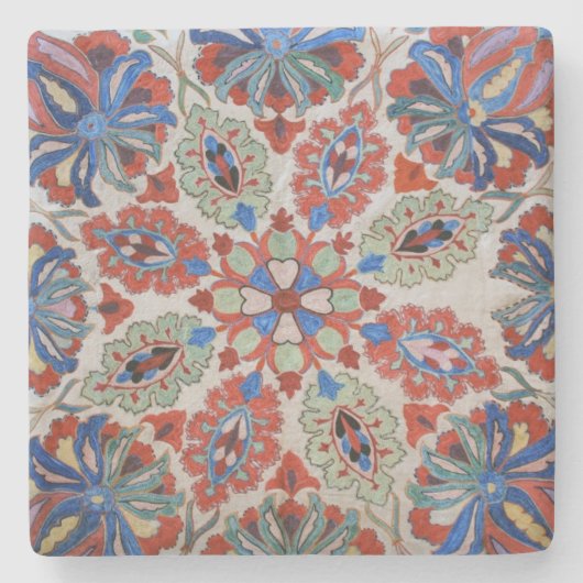 イスラエカラフルルSquareCoasterのテキスタイルのテクスチャ ストーンコースター (正面)