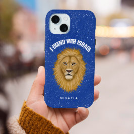 イスラエスタイリッシュルと共に立つユダの獅子 |青 iPhone 15ケース