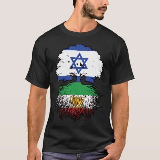 イスラエルで育まれたイランのルーツ ライオンと太陽 Tシャツ (正面)