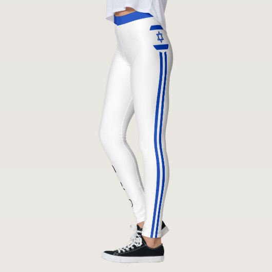 イスラエルとイスラエル国旗ファッション、旅行/スポーツファンレッグ レギンス (左)