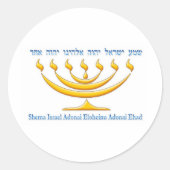 イスラエルとシェマイスラエルの7つのブランチ(ユダヤ教)メノラー ラウンドシール (正面)