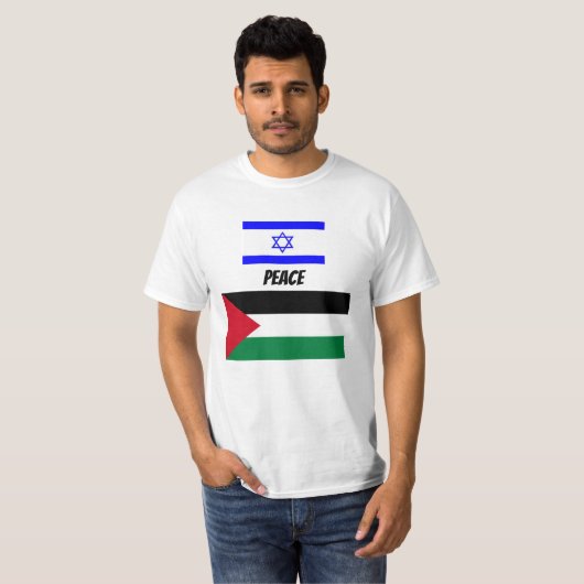 イスラエルとパレスチナの平和 Tシャツ (正面フル)