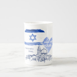 イスラエルと共に立ちます。イスラエルのために祈ります。 ボーンチャイナマグカップ