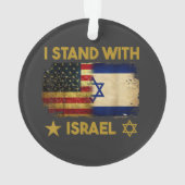 イスラエルと共に立つアメリカ国旗 オーナメント (裏面)
