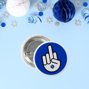 イスラエルと立つ中指ハムサ 缶バッジ