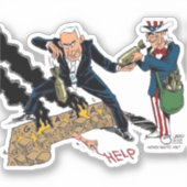 イスラエルと統一された州ジェノサイドのステッカー シール (正面)