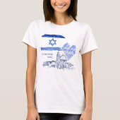 イスラエルに平和を 我が心はイスラエルと共に 世界平和 Tシャツ (正面)