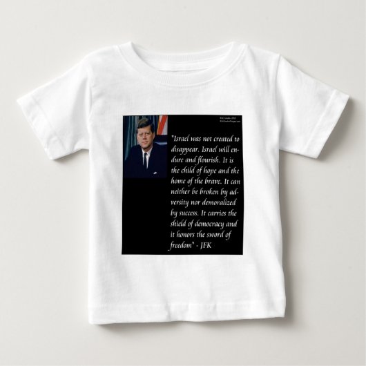 イスラエルに関するJFKの有名な引用 ベビーTシャツ (正面)