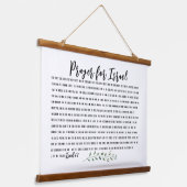 イスラエルのためのイザヤ62聖句祈りの言葉 吊り下げ型タペストリー (傾斜あり)