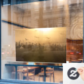 イスラエルのアガモンハフラ湖で鶴の鳥の群れ ウィンドウサイン (カフェ窓)