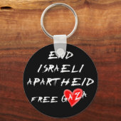 イスラエルのアパルトヘイドフリーガザを終わらせる キーホルダー (正面)
