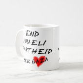 イスラエルのアパルトヘイドフリーガザを終わらせる コーヒーマグカップ (正面左)